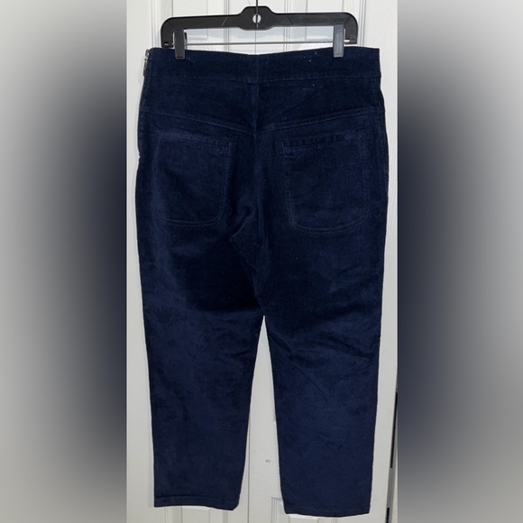 ALCACUZ Blue Textured Corduroy straight Leg Pants Size Eu 42 US 12 Inseam 30” - Picture 2 of 4